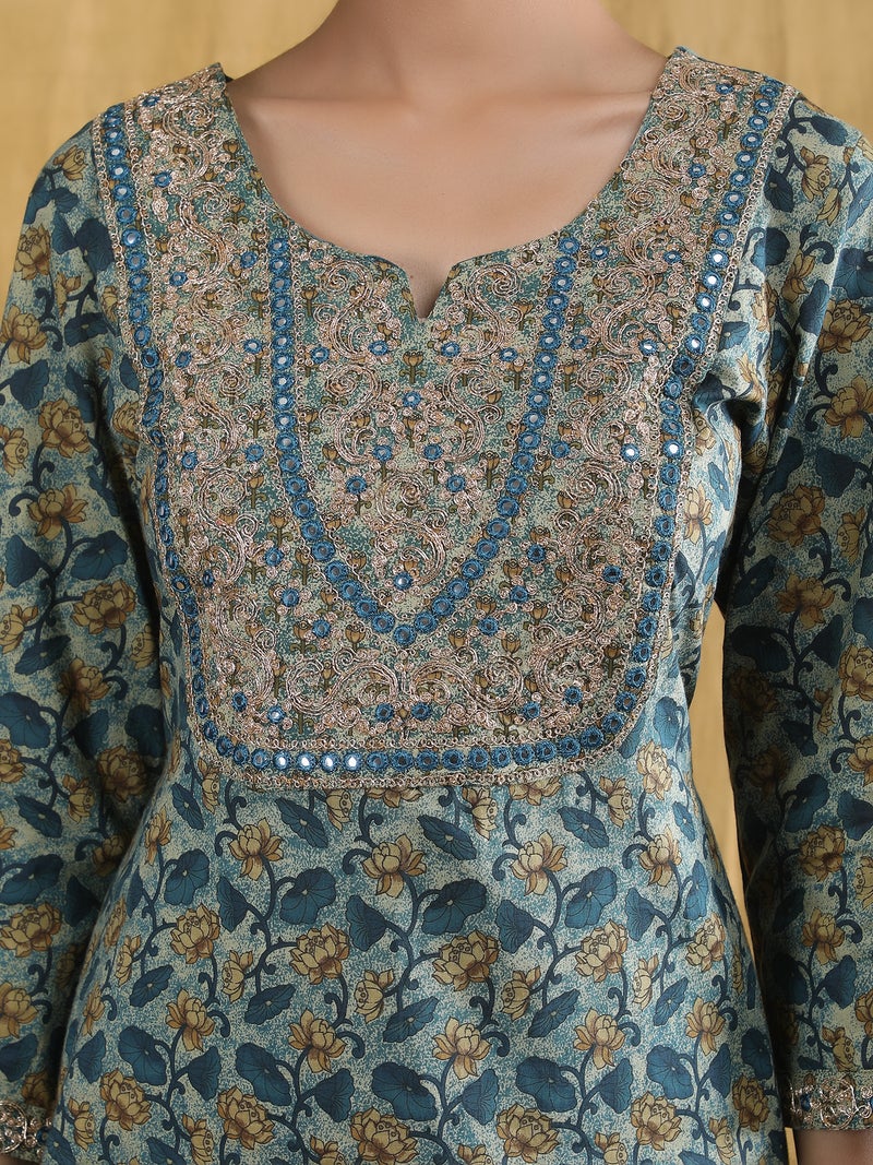 Shifory Embellished Green Kurta Set for Women - Image 4